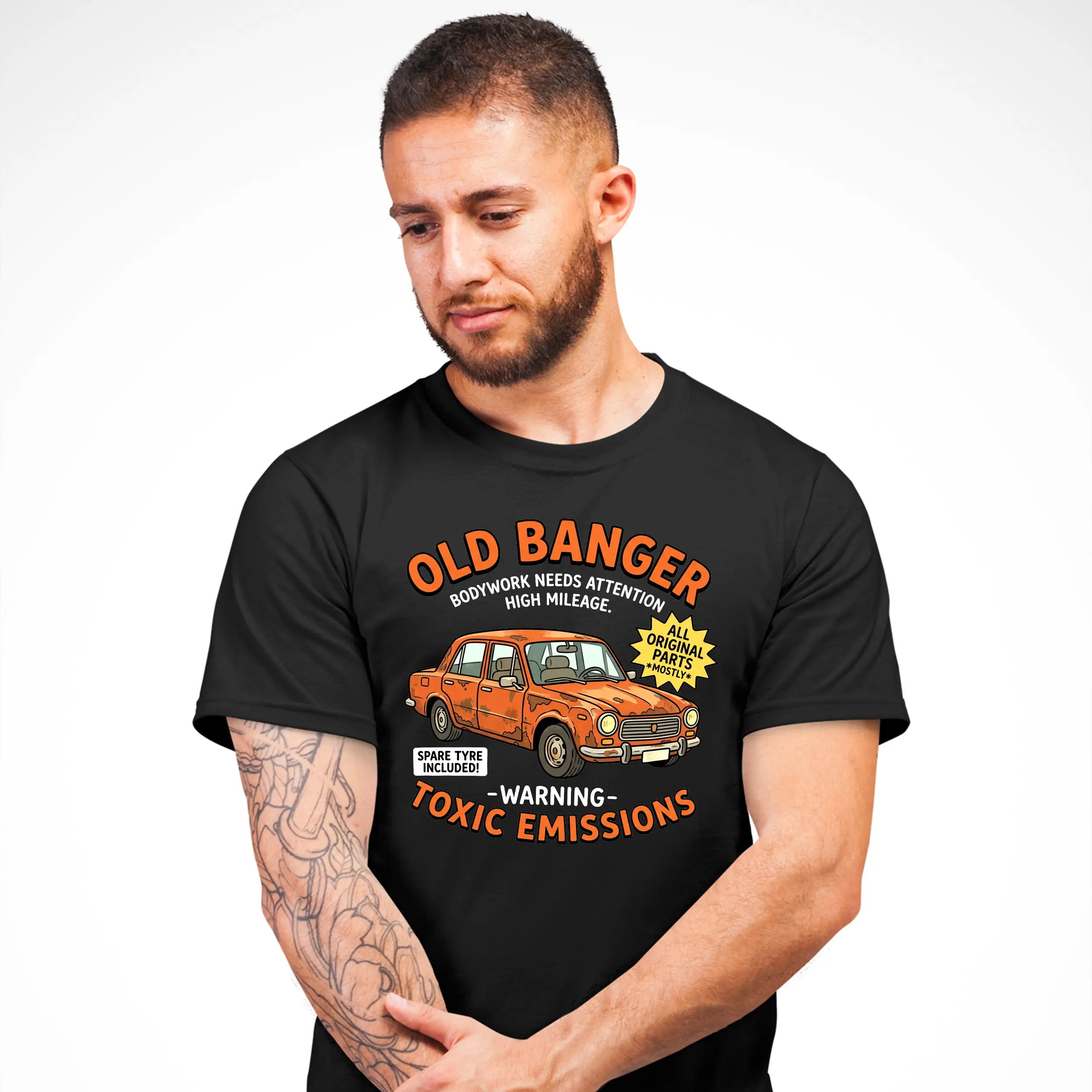 BIO WERE ポーカーズ CAR OVERPRINTED TEE BIO WEAR CAR OVERPRINTED