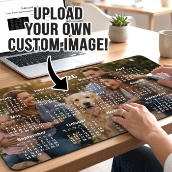 Personalised Calender Mouse Mat Yearly Calendar Overlay Desk Mat Gamer Mouse Mats Purple Print House