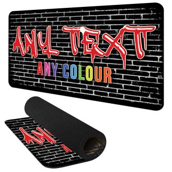 Personalised Graffiti Text Gaming Mat Urban Brick Design Desk Pad Gamer Mouse Mats Purple Print House