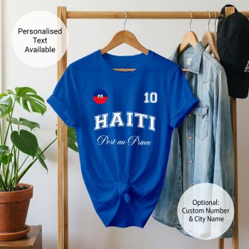 Haiti T Shirt For Women Custom City Badge Tee Womens Graphic T-shirts Purple Print House