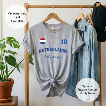 Netherlands T Shirt For Women Custom City Badge Tee Womens Graphic T-shirts Purple Print House