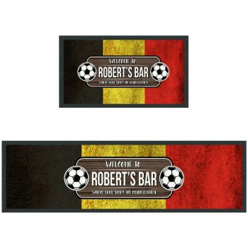 Personalised Belgium Football Bar Runner Custom Austrian Bar Design Personalised Bar Runners Purple Print House