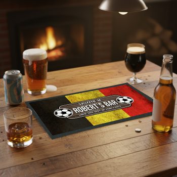 Personalised Belgium Football Bar Runner Custom Austrian Bar Design Personalised Bar Runners Purple Print House