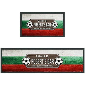 Personalised Bulgaria Football Bar Runner Custom Bulgarian Pub Design Personalised Bar Runners Purple Print House