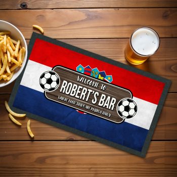 Personalised Croatia Football Bar Runner Custom Croatian Pub Design Personalised Bar Runners Purple Print House