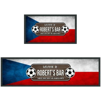 Personalised Czech Republic Football Bar Runner Custom Czech Pub Design Personalised Bar Runners Purple Print House
