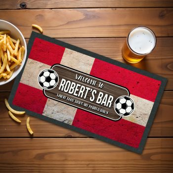 Personalised Denmark Football Bar Runner Custom Pub Good Times Design Personalised Bar Runners Purple Print House