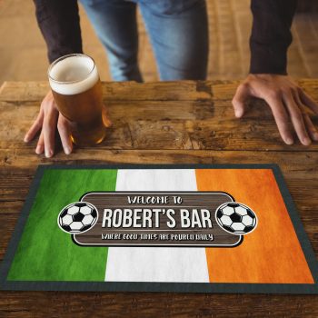 Custom Ireland Football Bar Runner Irish Footie Pub Name Personalised Bar Runners Purple Print House