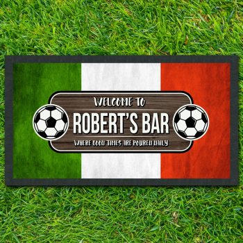 Personalised Italy Football Bar Runner Custom Italian Badge Design Personalised Bar Runners Purple Print House