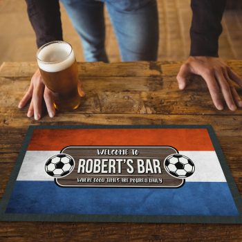 Custom Netherlands Football Bar Runner Footie Custom Pub Personalised Bar Runners Purple Print House