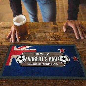 Custom New Zealand Football Bar Runner Kiwi Footie Pub Name Personalised Bar Runners Purple Print House