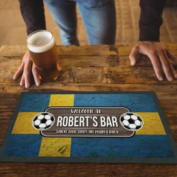 Personalised Sweden Football Bar Runner Sverige Footie Pub Personalised Bar Runners Purple Print House