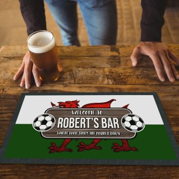 Custom Wales Football Bar Runner Welsh Footie Pub Name Personalised Bar Runners Purple Print House
