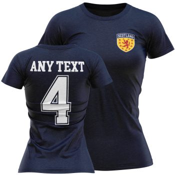 Personalised Scotland 2026 Womens Football T Shirt Cup Personalised Scotland 2026 Womens Football T Shirt Cup Womens Graphic T-shirts Purple Print House