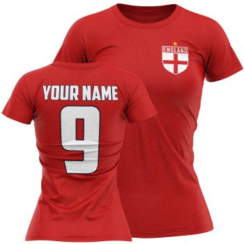 Personalised England 2026 Womens Football T Shirt Cup Womens Graphic T-shirts Purple Print House