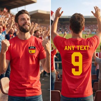 Personalised Spain Winners Mens T Shirt Badge Stars Men's Graphic T-shirts Purple Print House
