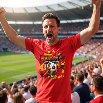 Spain Champions T Shirt For Men La Roja Football Design Men's Graphic T-shirts Purple Print House