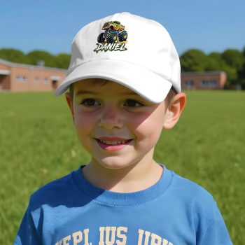 Personalised Green Monster Truck Kids Cap Off Road Name Kids' Baseball Caps Purple Print House