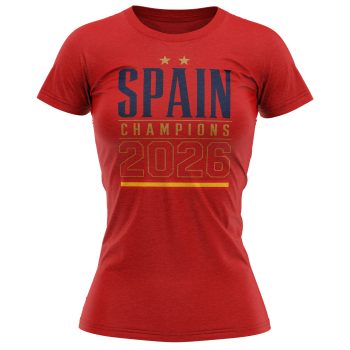 Spain Womens T Shirt Champions 2026 Two Stars Badge Spain Womens T Shirt Champions 2026 Two Stars Badge Womens Graphic T-shirts Purple Print House