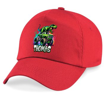 Personalised Baseball Cap For Boys Dinosaur Monster Truck Kids' Baseball Caps Purple Print House