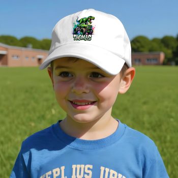 Personalised Baseball Cap For Boys Dinosaur Monster Truck Kids' Baseball Caps Purple Print House