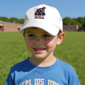 Personalised Monster Truck Boys Cap Red Dinosaur Son’s Name Kids' Baseball Caps Purple Print House