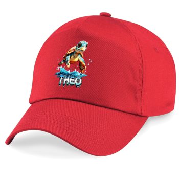 Personalised Baseball Cap For Kids Turtle Ocean Custom Name Kids' Baseball Caps Purple Print House