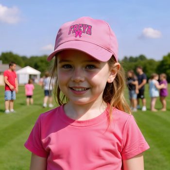 Personalised Baseball Cap For Girls Pink Name Small Bow Kids' Baseball Caps Purple Print House