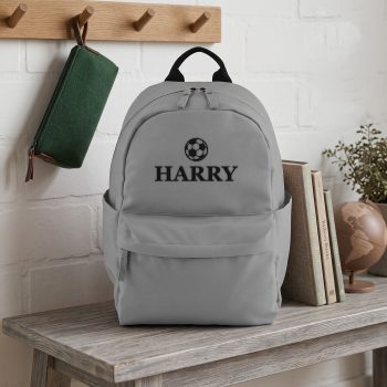 Boys Personalised Football Premium Mini Backpack Embroidered Name Backpacks Purple Print House
