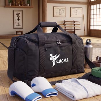 Personalised Karate Mini Holdall For Boys Martial Arts Name Baby Bibs Purple Print House
