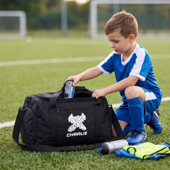 Personalised Football Mini Holdall For Kids Football Boots Baby Bibs Purple Print House