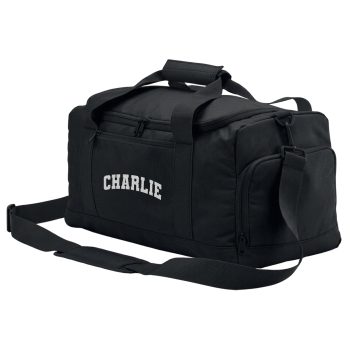 Personalised Embroidered Varsity Style Name Mini Holdall Baby Bibs Purple Print House