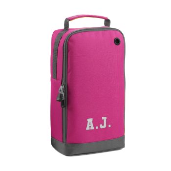 Personalised Embroidered Initials Boot Bag For Kids Varsity Boot Bag Purple Print House