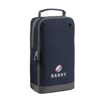Personalised Embroidered Rugby Boot Bag For Boys Varsity Boot Bag Purple Print House