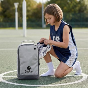 Personalised Embroidered Netball Boot Bag For Girls Boot Bag Purple Print House