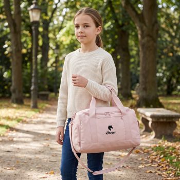 Personalised Embroidered Horses Head Mini Holdall For Girls Baby Bibs Purple Print House