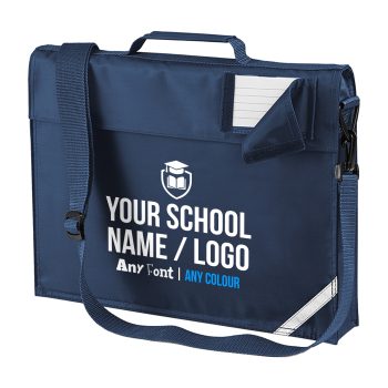 Custom School Book Bag With Strap School Logo or Text Uncategorised Purple Print House