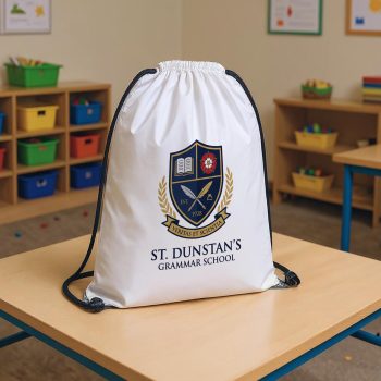 Personalised Back To School Drawstring Bag For Kids PE Kit Sports Bag Custom Logo Drawstring Bags Purple Print House