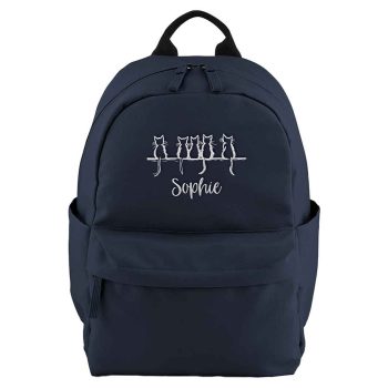 Girls Personalised Mini Premium Backpack Cat Name Embroidery Girls Personalised Mini Premium Backpack Cat Name Embroidery Backpacks Purple Print House