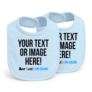 Personalised Baby Bib 2 Pack Custom Printed Toddler Baby Bibs Purple Print House