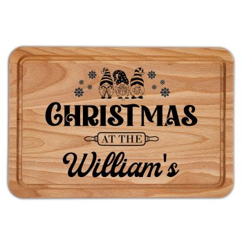 Christmas Personalised Chopping Board Gnomes With Name Decorative Chopping Boards Purple Print House