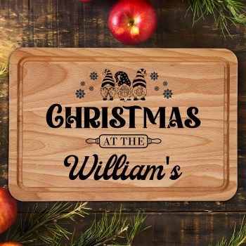 Christmas Personalised Chopping Board Gnomes With Name Decorative Chopping Boards Purple Print House