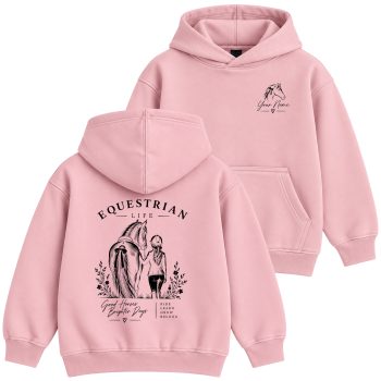 Girls Custom Horse Hoodie Good Horses Brighter Days Girls Custom Horse Hoodie Good Horses Brighter Days Kids' Hoodies Purple Print House