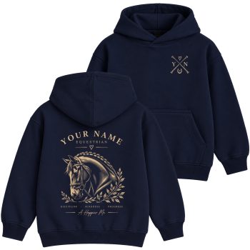 Personalised Horse Hoodie For Girls Happier Me Horses Personalised Horse Hoodie For Girls Happier Me Horses Kids' Hoodies Purple Print House