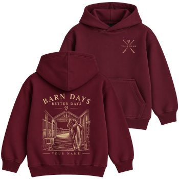 Customised Horse Riding Hoodie For Girls Barn Days Print Customised Horse Riding Hoodie For Girls Barn Days Print Kids' Hoodies Purple Print House