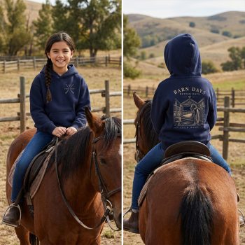 Customised Horse Riding Hoodie For Girls Barn Days Print Kids' Hoodies Purple Print House