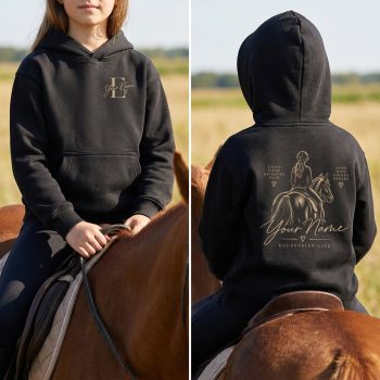 Horse Riding Hoodie For Girls Personalised Equestrian Life Print Kids' Hoodies Purple Print House