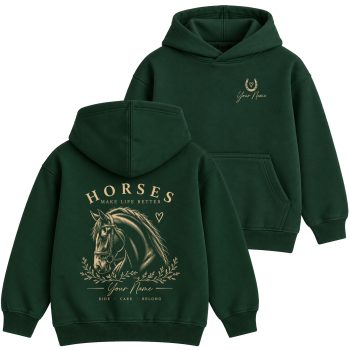 Custom Horse Riding Hoodie For Girls – Horses Make Life Custom Horse Riding Hoodie For Girls – Horses Make Life Kids' Hoodies Purple Print House