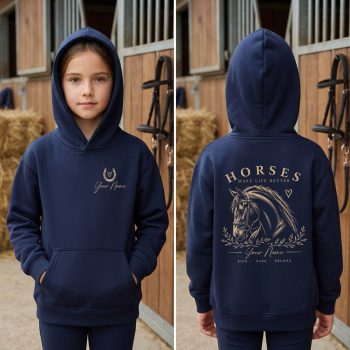 Custom Horse Riding Hoodie For Girls โ Horses Make Life Kids' Hoodies Purple Print House