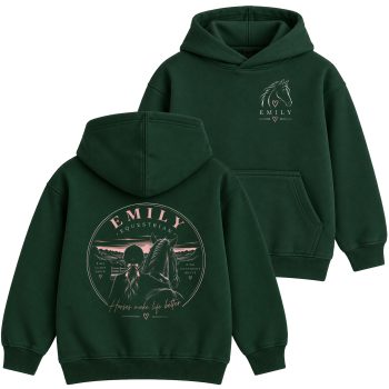 Custom Girls Horse Riding Hoodie Horse Rider Name Sketch Kids' Hoodies Purple Print House